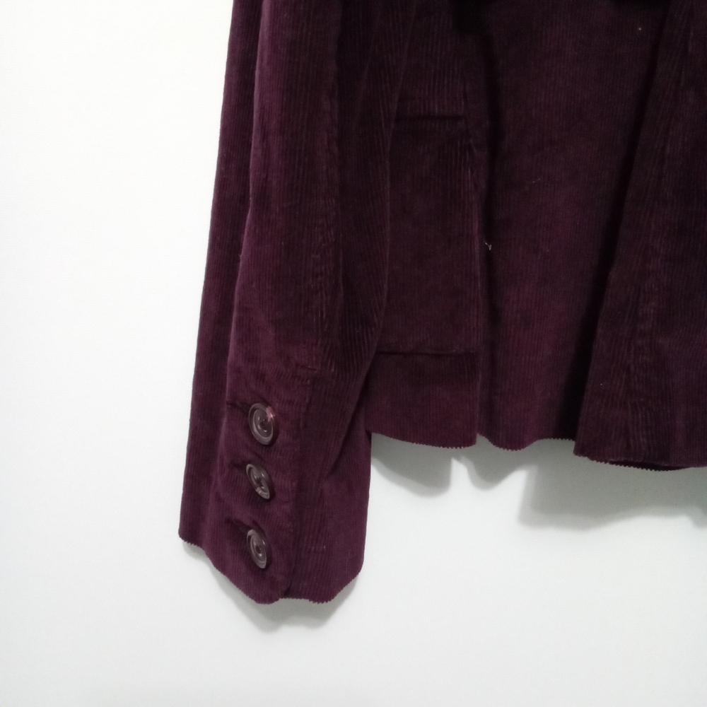 St. John's Bay Plum Faux Suede Button-Front Blazer Jacket, Size Large - Picture 6 of 8